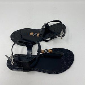Coach Sandals Thong T-Strap Rubber Piccadilly Signature Logo Women Sz 6B